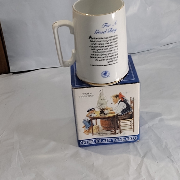 1985 Norman Rockwell "For a Good Boy" coffee collectible mug LONG JOHN SILVER'S - Picture 4 of 8